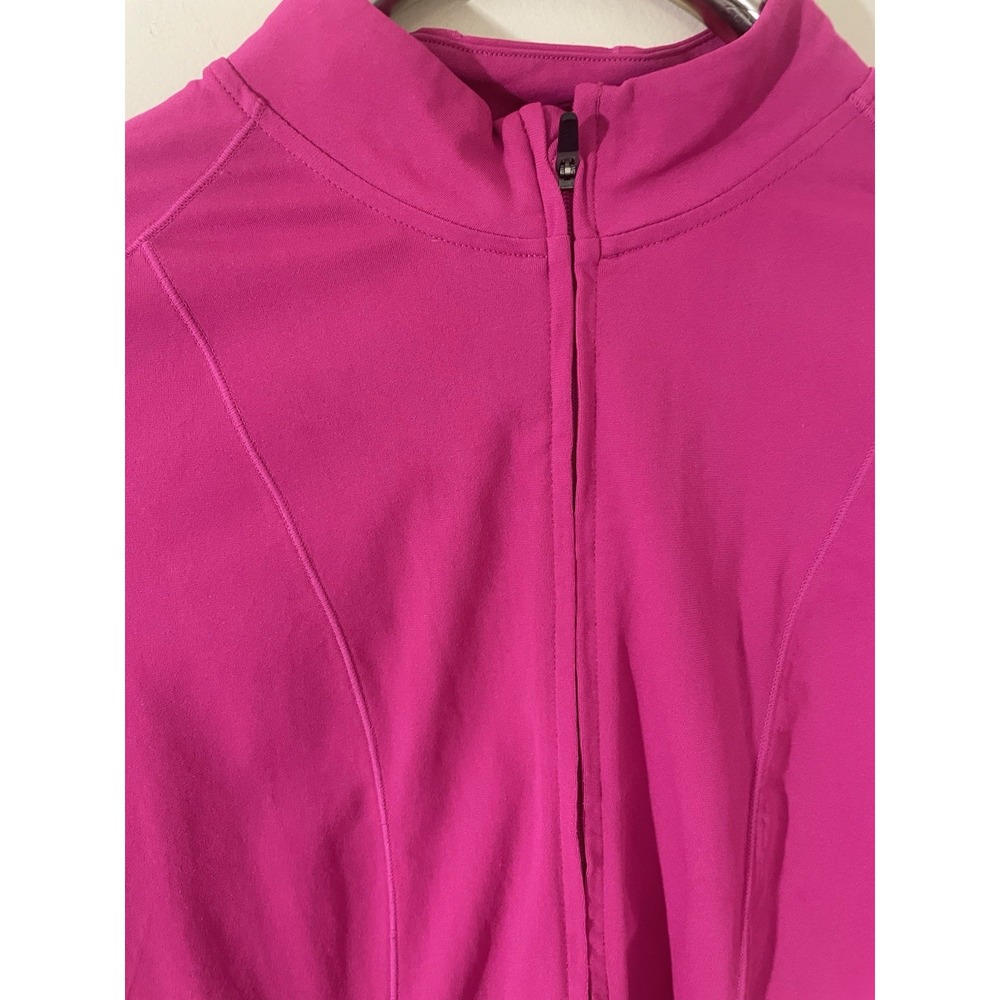 Coolibar UPF 50+ Full Zip Jacket Fuchsia Pink Womens Medium Ruffle Peplum Hem - Picture 4 of 8